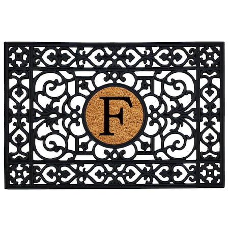 Calloway Mills Monogram Insert Door Mat, Black, Natural, 24 in W x 36 in L 160012436F